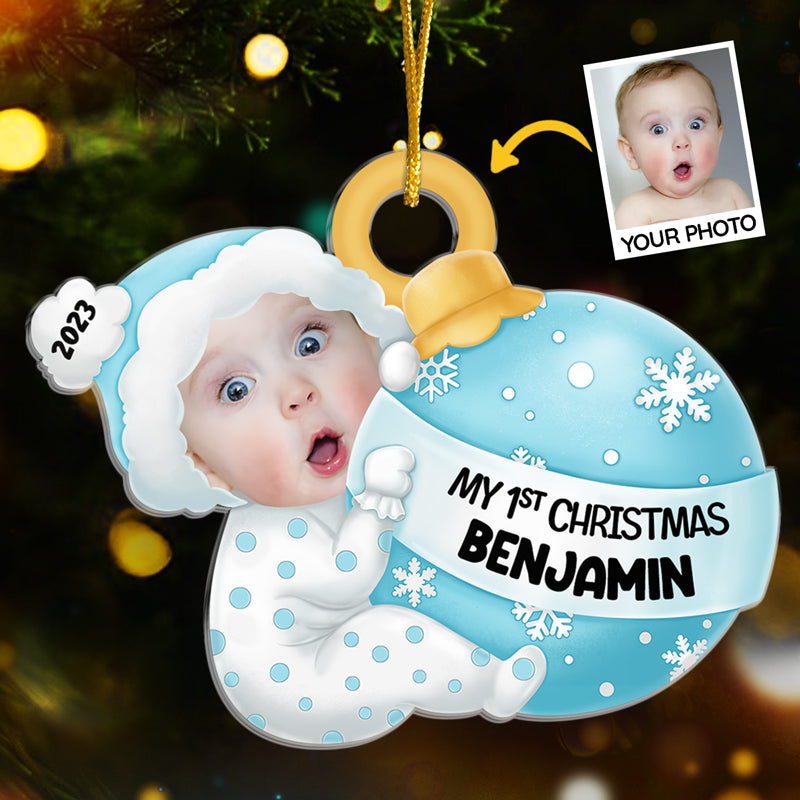 Photo personnalisée « Tu es mon cadeau parfait pour Noël » - Ornement personnalisé familial personnalisé - Forme personnalisée en acrylique - Cadeau de Noël pour bébé, enfant, nouveau-né