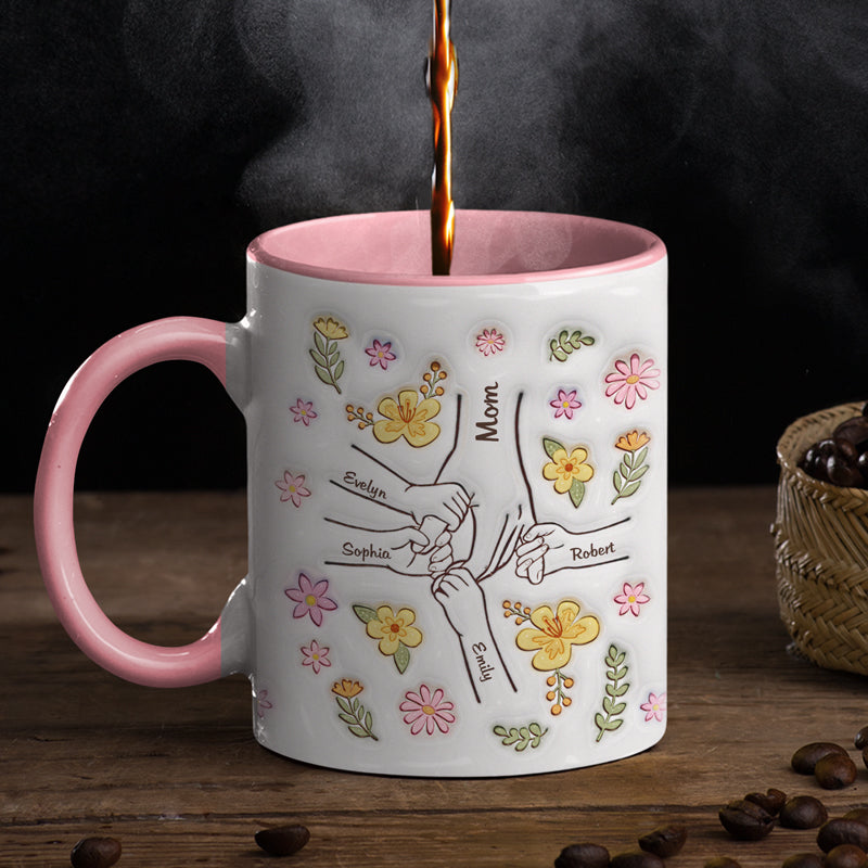 L'amour maternel est bonheur et paix - Mug personnalisé avec effet gonflable 3D imprimé - Fête des Mères, cadeau pour maman, grand-mère