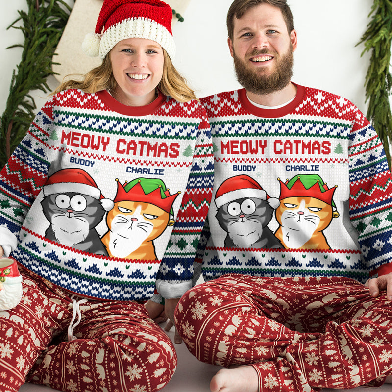 Here Comes Santa Paws - Dog & Cat Personalized Custom Ugly Sweatshirt - Unisex Wool Jumper - Christmas Gift For Pet Owners, Pet Lovers