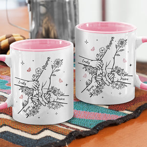 L'amour d'une mère ne finira jamais - Tasse personnalisée avec accents pour la famille - Fête des mères, cadeau pour maman, grand-mère