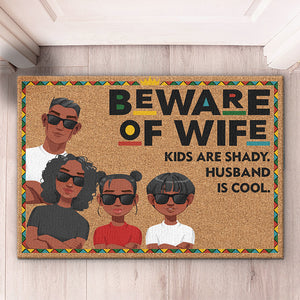 Attention, les enfants sont louches ! Tapis décoratif personnalisé pour la famille ! Cadeau pour les membres de la famille