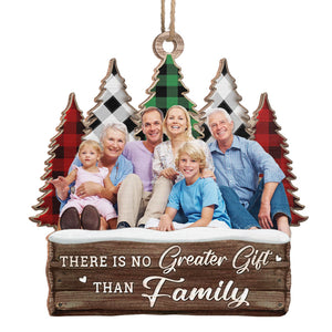 Photo personnalisée pour famille - Vœux chaleureux pour l'hiver - Décoration personnalisée pour famille - Forme en bois personnalisée - Cadeau de Noël pour les membres de la famille