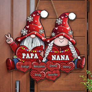La famille, c'est Noël ! - Panneau en bois personnalisé pour décoration d'intérieur - Cadeau de pendaison de crémaillère, cadeau de Noël pour grand-mère et grand-père