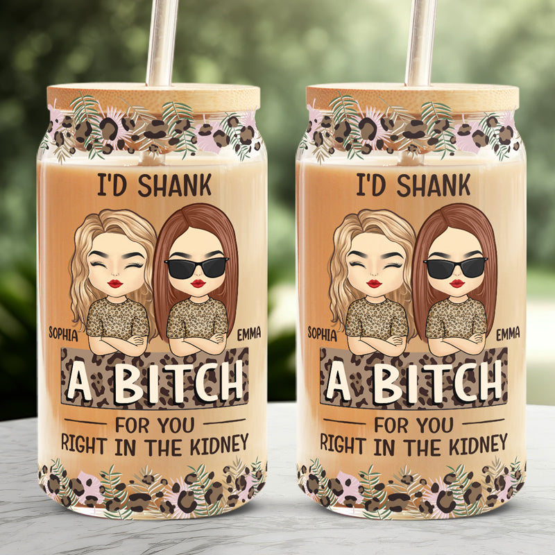 Merci d'être ma meilleure amie - Tasse en verre personnalisée, tasse à café glacé - Cadeau pour meilleures amies, meilleures amies, sœurs