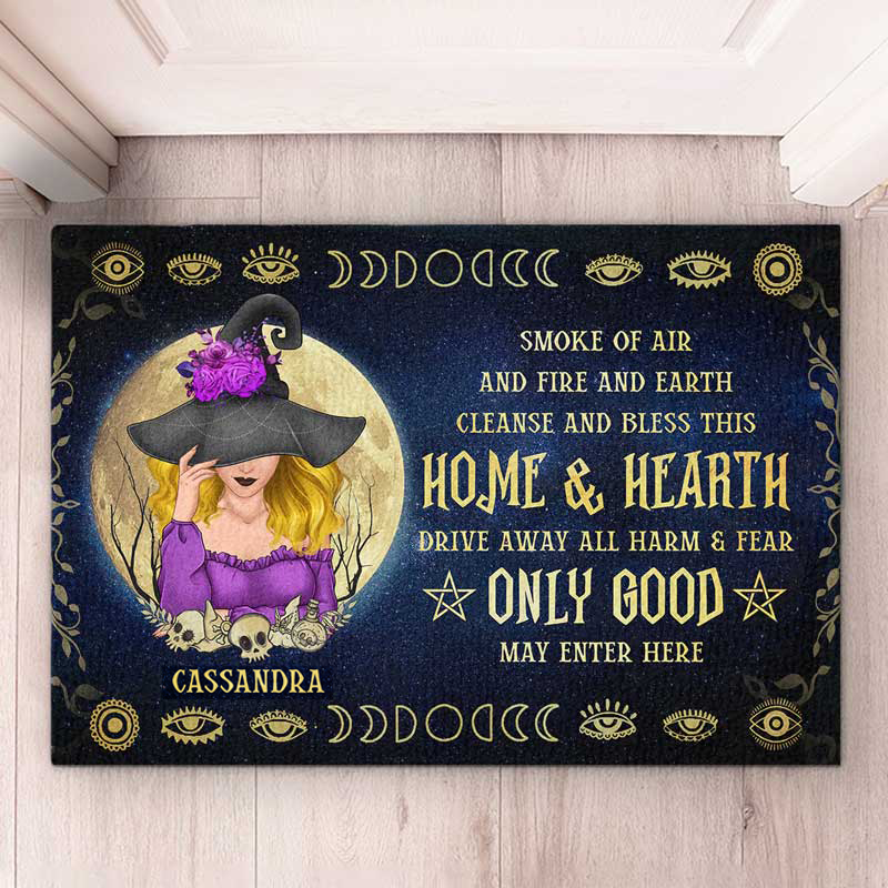 Seul le bien peut entrer ici - Tapis décoratif personnalisé pour la maison - Cadeau d'Halloween pour les sorcières, vous-même