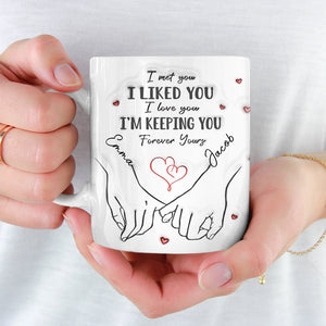 Je te garde pour toujours - Mug personnalisé effet gonflé 3D imprimé pour couple - Cadeau pour mari et femme, anniversaire