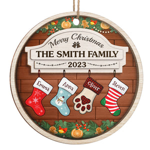 Noël, c'est l'esprit de générosité - Décoration familiale personnalisée - Forme ronde en bois - Cadeau de Noël pour les membres de la famille