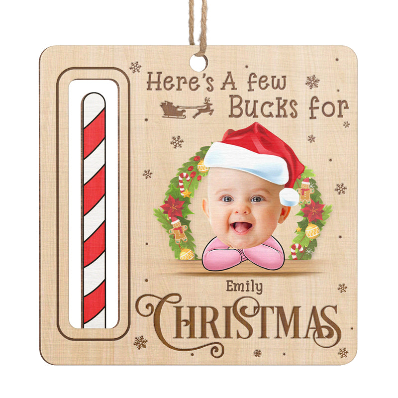 Photo personnalisée : quelques dollars pour un Noël mémorable ! Ornement personnalisé pour la famille, porte-monnaie en bois, forme personnalisée ! Cadeau de Noël pour bébés, enfants et membres de la famille.