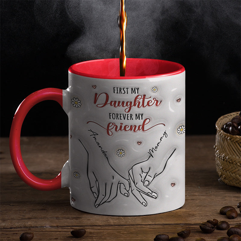 D'abord ma mère, pour toujours mon amie - Tasse personnalisée avec accents - Cadeau pour maman, fille
