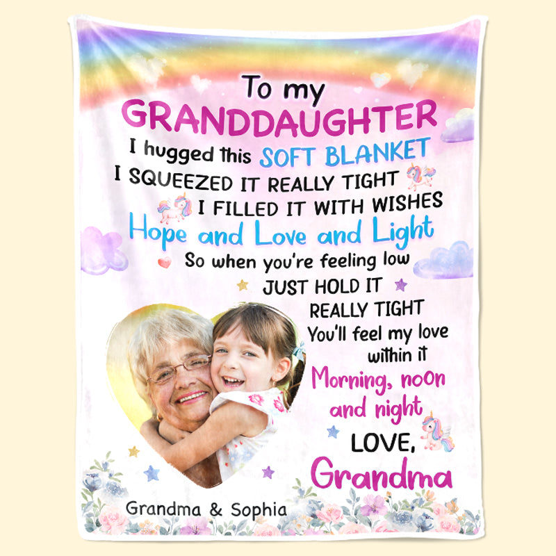 Custom Photo To My Special Granddaughter - Family Personalized Custom Blanket - Christmas Gift From Mom, Grandma