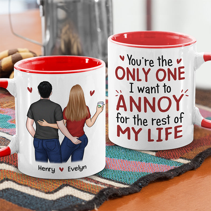 Je promets d'être toujours à tes côtés - Tasse personnalisée pour couple - Cadeau pour mari et femme, anniversaire