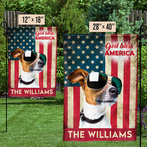 Dieu bénisse l'Amérique, fier chien ! Décoration du 4 juillet ! Drapeau personnalisé pour chien