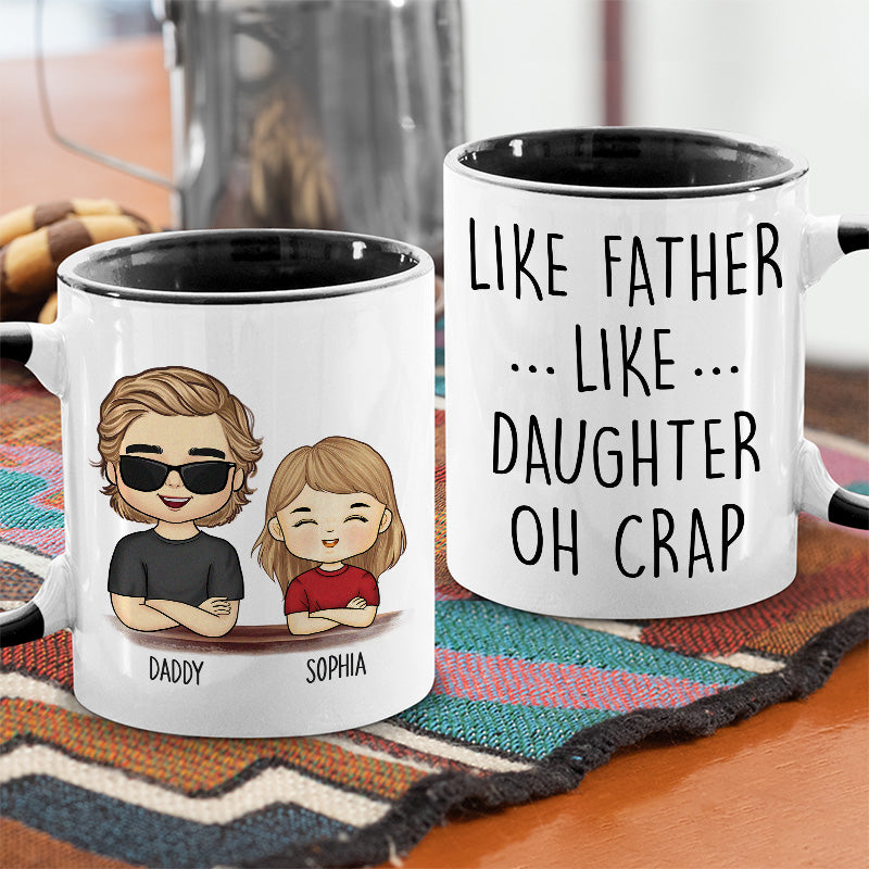 Telle mère, telle fille - Tasse personnalisée avec accents pour la famille - Cadeau pour la fête des pères, la fête des mères et un anniversaire pour papa ou maman
