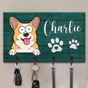 La maison est là où se trouve le chien - Porte-clés rectangulaire personnalisé pour chien - Cadeau de pendaison de crémaillère pour propriétaires d'animaux et amoureux des animaux