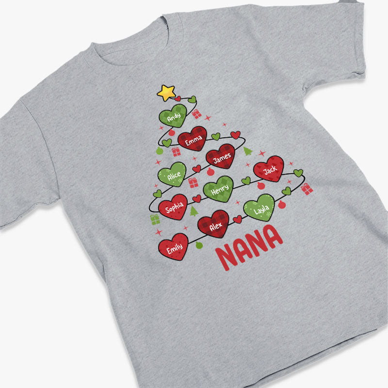 T-shirt, sweat à capuche et sweat-shirt unisexe personnalisé pour grand-mère et enfants - Cadeau de Noël pour maman et grand-mère