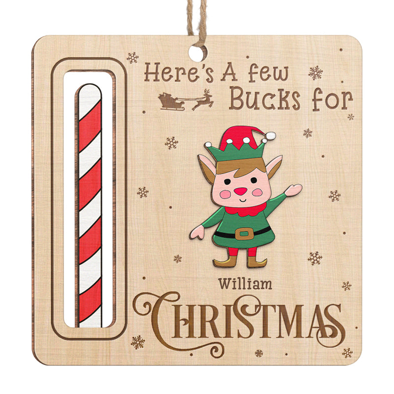 Voici quelques dollars pour Noël - Ornement personnalisé pour la famille, porte-monnaie - Forme personnalisée en bois - Cadeau de Noël pour les membres de la famille