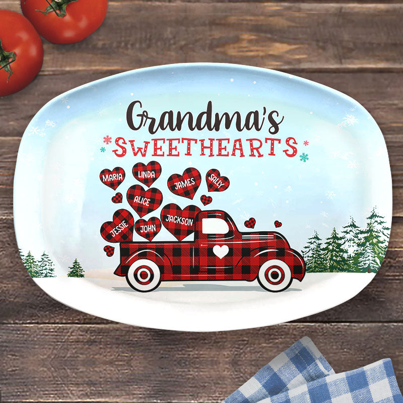 Les Amoureux de Nana - Plateau personnalisé pour la famille - Cadeau de Noël pour grand-mère