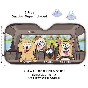 Dog's Trip - Dog Personalized Custom Auto Windshield Sunshade, Car Window Protector - Gift For Pet Owners, Pet Lovers