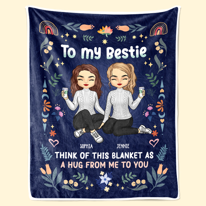 Un ami est une âme qui réside dans deux corps - Couverture personnalisée Bestie - Cadeau de Noël pour meilleures amies, meilleures amies, sœurs