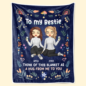 Un ami est une âme qui réside dans deux corps - Couverture personnalisée Bestie - Cadeau de Noël pour meilleures amies, meilleures amies, sœurs
