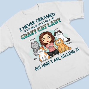 Devenez une folle aux chats ! T-shirt, sweat à capuche et sweat-shirt unisexe personnalisé avec chat ! Cadeau pour les propriétaires et les amoureux des animaux.