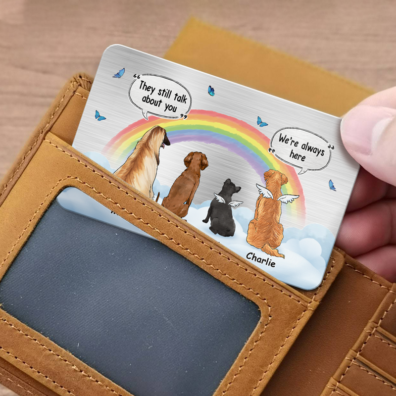 Nous sommes toujours là - Carte portefeuille personnalisée en aluminium commémorative - Cadeau de condoléances, cadeau pour les propriétaires d'animaux de compagnie, les amoureux des animaux