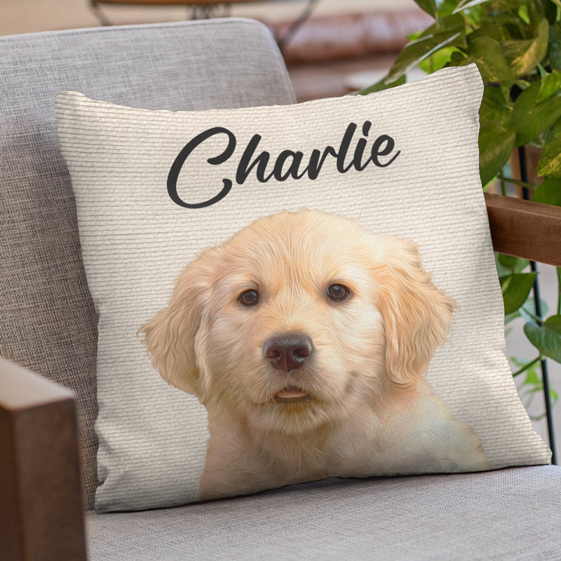 Coussin personnalisé avec photo « J'aime mon chien » - Cadeau de Noël pour les propriétaires et les amoureux des animaux