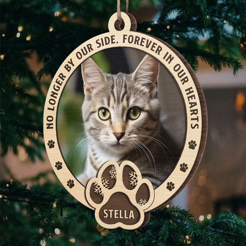 Photo personnalisée « Tu me manqueras jusqu'à ce que nous nous revoyions » - Ornement commémoratif personnalisé - Forme en bois personnalisée - Cadeau de Noël, cadeau de condoléances pour les propriétaires d'animaux de compagnie, les amoureux des animaux
