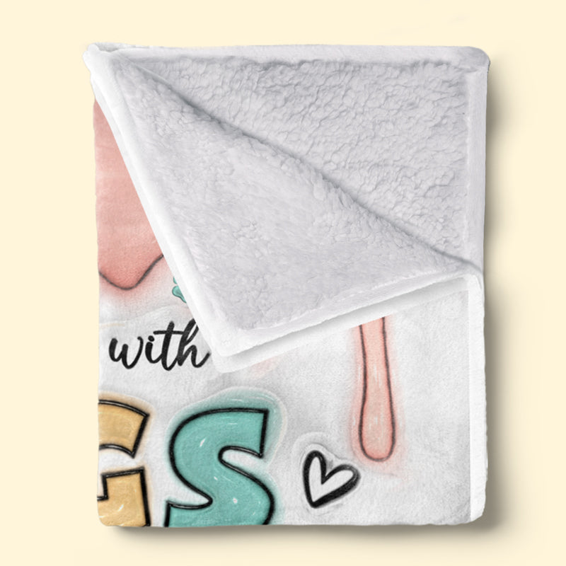 La vie est meilleure avec un chien ! Couverture personnalisée avec effet gonflable 3D pour chien ! Cadeau pour les propriétaires et les amoureux des animaux.