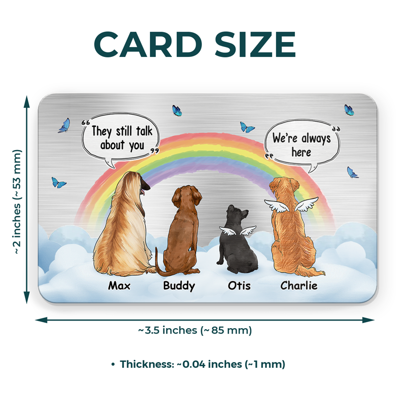 Nous sommes toujours là - Carte portefeuille personnalisée en aluminium commémorative - Cadeau de condoléances, cadeau pour les propriétaires d'animaux de compagnie, les amoureux des animaux