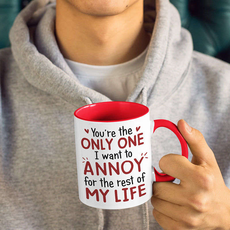 Je promets d'être toujours à tes côtés - Tasse personnalisée pour couple - Cadeau pour mari et femme, anniversaire
