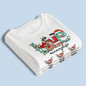 La vie de grand-mère est la meilleure vie - T-shirt, sweat à capuche et sweat-shirt unisexe personnalisé pour la famille - Cadeau de Noël pour maman et grand-mère