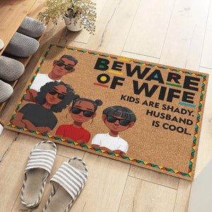 Attention, les enfants sont louches ! Tapis décoratif personnalisé pour la famille ! Cadeau pour les membres de la famille