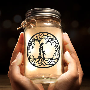 L'amour d'une mère est tout - Lampe personnalisée en pot Mason pour la famille - Cadeau pour la fête des mères