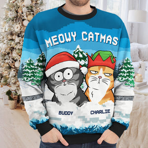 Cookies pour les pattes du Père Noël - Sweat-shirt moche personnalisé pour chien et chat - Pull en laine unisexe - Cadeau de Noël pour propriétaires et amoureux des animaux