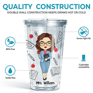 Educator Of Tiny Humans - Teacher Personalized Custom Clear Acrylic Tumbler - Gift For Teacher, Back To School