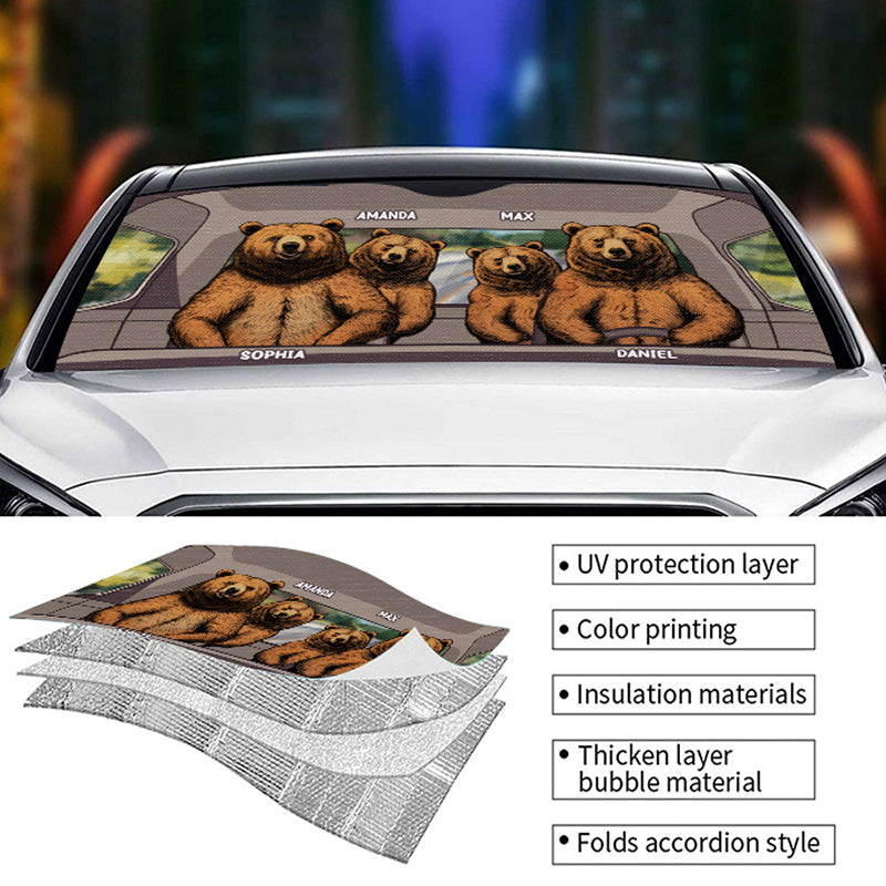 Liberté sur nos quatre roues - Pare-soleil personnalisé pour pare-brise de voiture, protection de fenêtre de voiture - Cadeau pour les membres de la famille