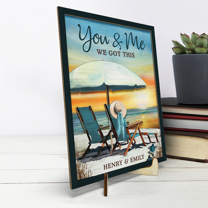 Tu es ma priorité numéro un - Plaque en bois personnalisée à 2 couches avec support pour couple - Cadeau de pendaison de crémaillère pour mari et femme, anniversaire