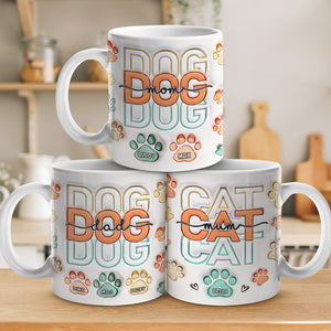 J'aime les chiens - Mug personnalisé avec effet gonflé en 3D pour chiens et chats - Cadeau de Noël pour les propriétaires d'animaux et les amoureux des animaux