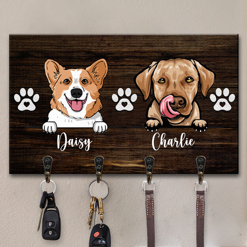 Bonjour, nous espérons que vous aimez les chiens ! Porte-clés rectangulaire personnalisé pour décoration d'intérieur, porte-clés, cadeau de pendaison de crémaillère pour les propriétaires d'animaux et les amoureux des animaux.