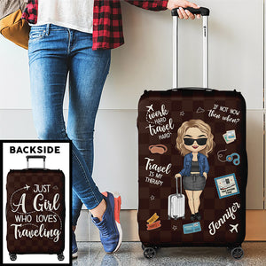 Vivez sans excuses, voyagez sans regrets - Housse de bagage personnalisée - Cadeau de vacances, cadeau pour les amateurs de voyages d'aventure