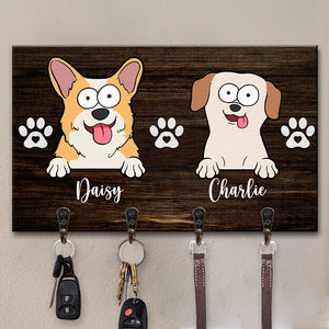 La maison est là où se trouve le chien - Porte-clés rectangulaire personnalisé pour chien - Cadeau de pendaison de crémaillère pour propriétaires d'animaux et amoureux des animaux