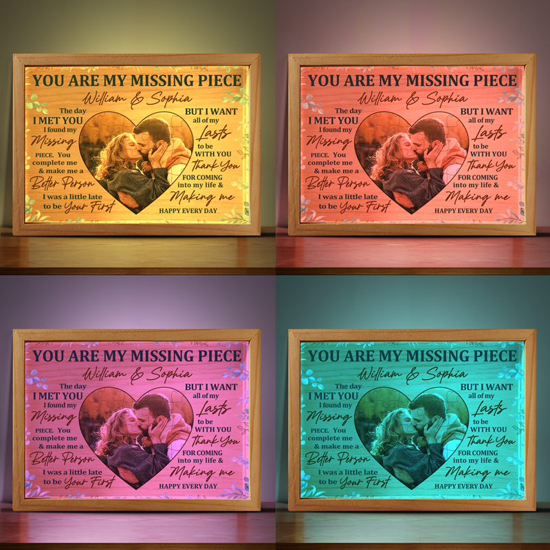 Photo personnalisée : je ne peux m'empêcher de tomber amoureux de toi - Cadre photo personnalisé pour couple, boîte lumineuse - Cadeau pour mari et femme, anniversaire