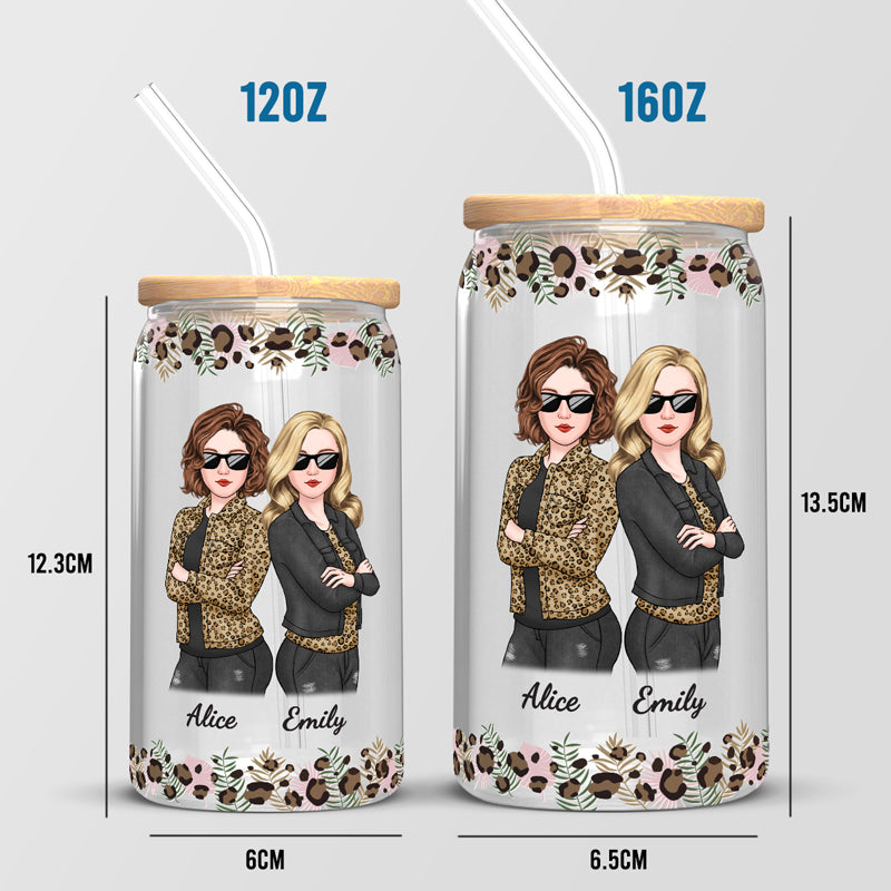 Je souris beaucoup plus - Tasse en verre personnalisée pour meilleure amie, tasse à café glacé - Cadeau pour meilleures amies, meilleures amies, sœurs
