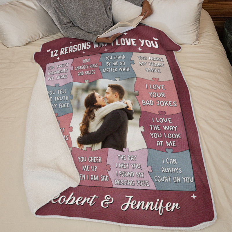 Couverture personnalisée avec photo « J'aime ta façon de me regarder » - Cadeau pour mari et femme, anniversaire