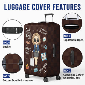 Vivez sans excuses, voyagez sans regrets - Housse de bagage personnalisée - Cadeau de vacances, cadeau pour les amateurs de voyages d'aventure