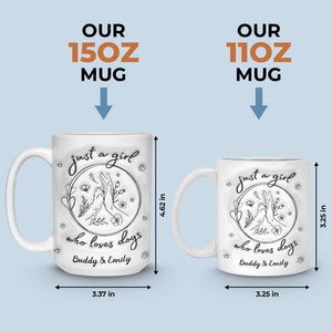 Juste une fille qui aime les chiens - Mug personnalisé avec effet gonflable 3D - Cadeau pour les propriétaires d'animaux et les amoureux des animaux