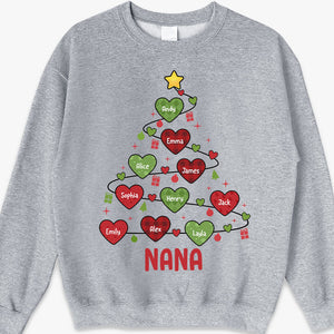 T-shirt, sweat à capuche et sweat-shirt unisexe personnalisé pour grand-mère et enfants - Cadeau de Noël pour maman et grand-mère