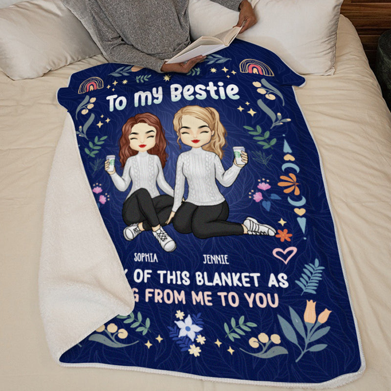 Un ami est une âme qui réside dans deux corps - Couverture personnalisée Bestie - Cadeau de Noël pour meilleures amies, meilleures amies, sœurs