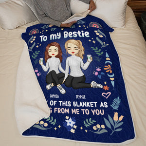 Un ami est une âme qui réside dans deux corps - Couverture personnalisée Bestie - Cadeau de Noël pour meilleures amies, meilleures amies, sœurs